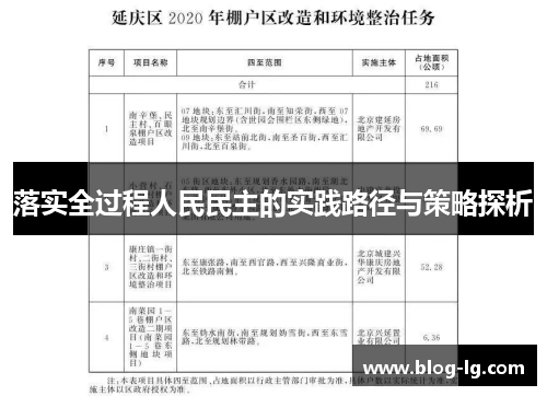 落实全过程人民民主的实践路径与策略探析