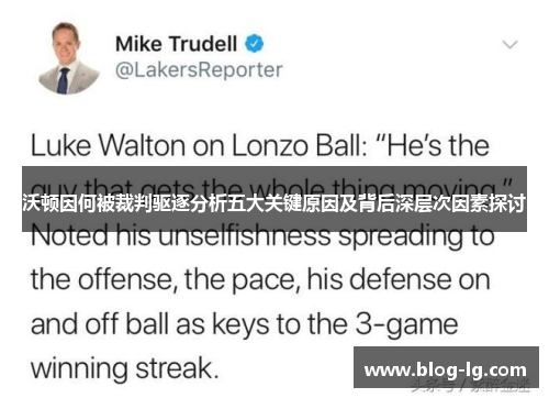 沃顿因何被裁判驱逐分析五大关键原因及背后深层次因素探讨