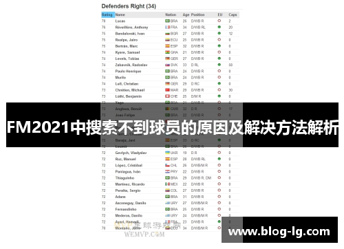FM2021中搜索不到球员的原因及解决方法解析 FM2021中搜索不到球员的原因及解决方法解析